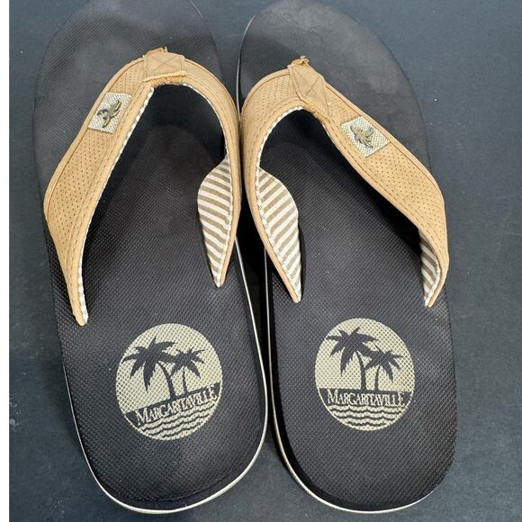 Margaritalville Sole of the Tropics Mens Sz 9 St Martin Brown Tan Thong Sandals - Picture 5 of 10